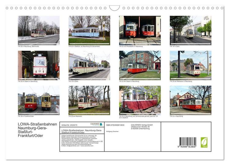 Produktbild: LOWA-Stra&szlig;enbahnen Naumburg-Gera-Sta&szlig;furt-Frankfurt/Oder (Wandkalender 2027 DIN A3 quer), CALVENDO Monatskalender