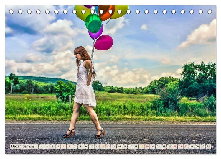 Produktbild: Mein sch&ouml;ner bunter Luftballon (Tischkalender 2026 DIN A5 quer), CALVENDO Monatskalender