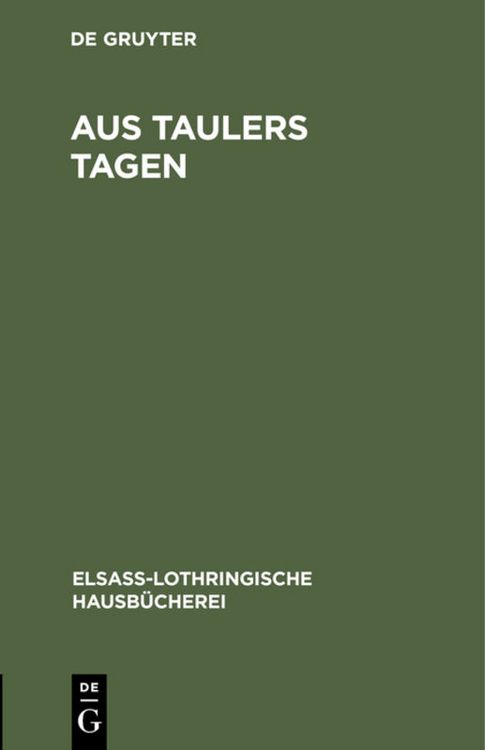 Produktbild: Aus Taulers Tagen