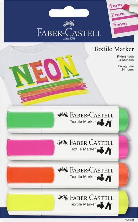 Produktbild: Faber-Castell Textilmarker neon 4er Set
