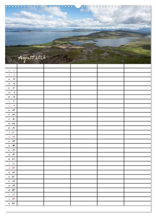 Produktbild: Isle of Skye - Schottlands Inseln - Familienplaner (hochwertiger Premium Wandkalender 2026 DIN A2 hoch), Kunstdruck in Hochglanz