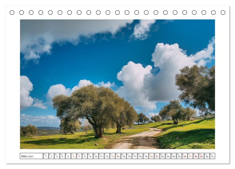 Produktbild: Die Magie der Olivenhaine (Tischkalender 2027 DIN A5 quer), CALVENDO Monatskalender