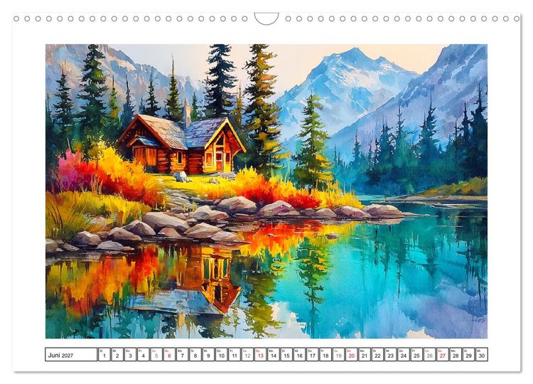 Produktbild: Kanada in Farben. Aquarelle zwischen Skyline und Wildnis (Wandkalender 2027 DIN A3 quer), CALVENDO Monatskalender
