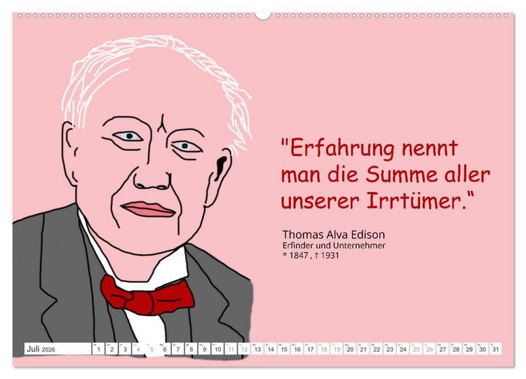 Produktbild: Zitate f&uuml;r Motivation und Perspektivenwechsel (hochwertiger Premium Wandkalender 2026 DIN A2 quer), Kunstdruck in Hochglanz