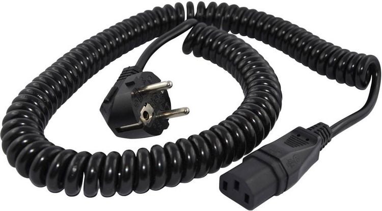 Produktbild: HAWA R6502 Kaltger&auml;te Anschlusskabel Schwarz 1.6m Spiralkabel