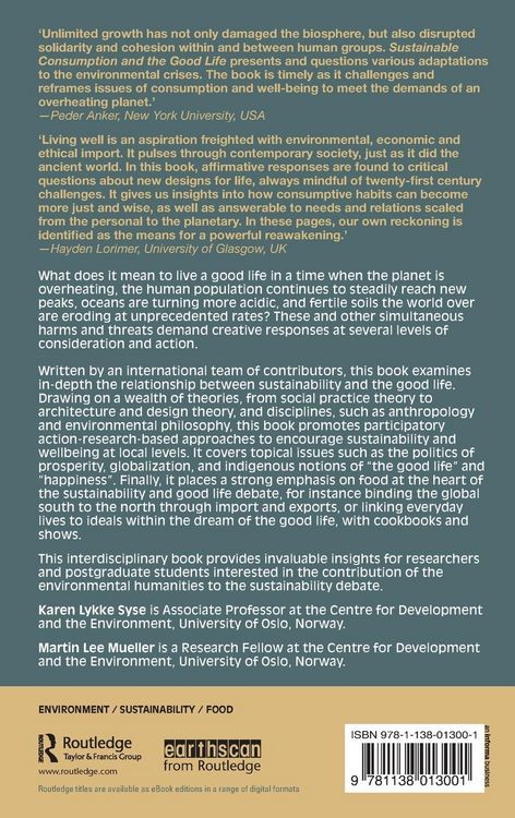 Produktbild: Sustainable Consumption and the Good Life