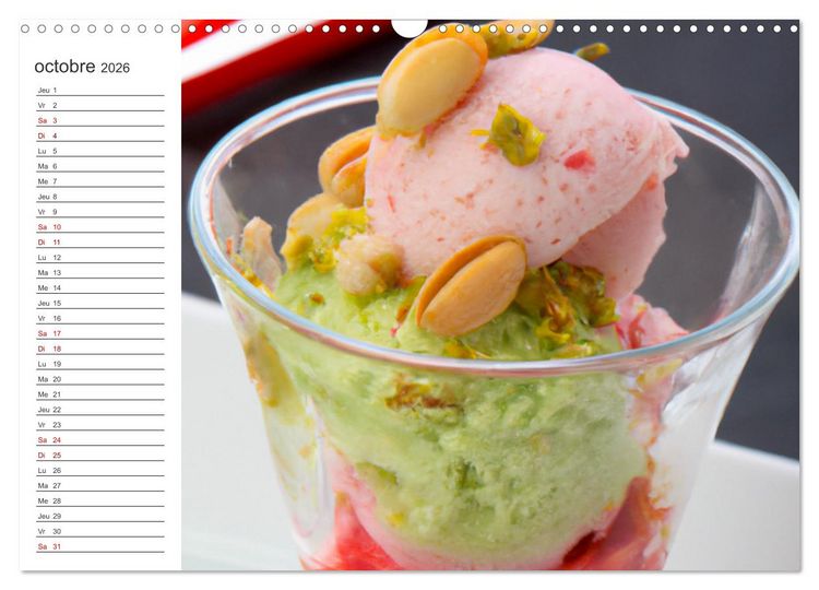 Produktbild: Gourmandises glac&eacute;es (Calendrier mural 2026 DIN A3 vertical), CALVENDO calendrier mensuel