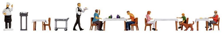 Produktbild: NOCH H0 Figuren-Themenwelt \"Restaurant\" 16246 Bemalt