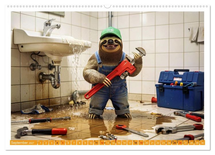 Produktbild: Faultiere im Beruf (hochwertiger Premium Wandkalender 2027 DIN A2 quer), Kunstdruck in Hochglanz