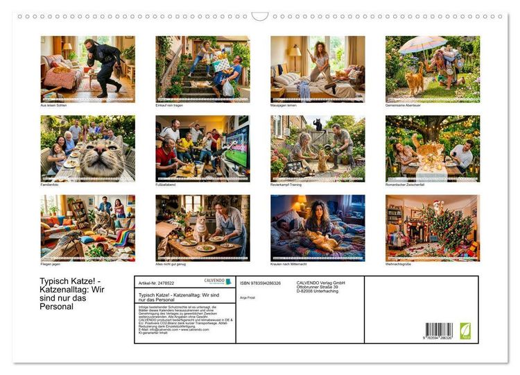 Produktbild: Typisch Katze! - Katzenalltag: Wir sind nur das Personal (Wandkalender 2027 DIN A2 quer), CALVENDO Monatskalender