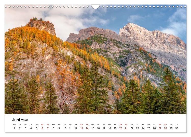 Produktbild: Dolomiten, Drei Zinnen Naturpark: Alpenlandschaften (Wandkalender 2026 DIN A3 quer), CALVENDO Monatskalender