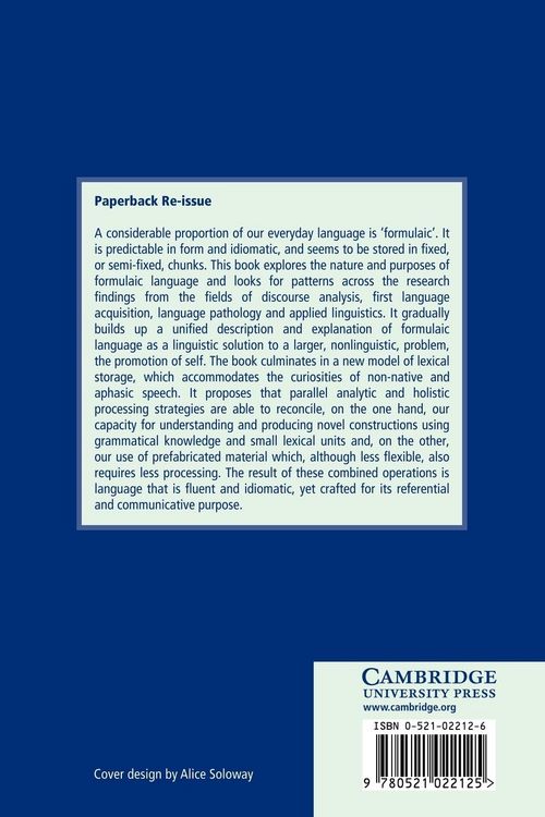 Produktbild: Formulaic Language and the Lexicon