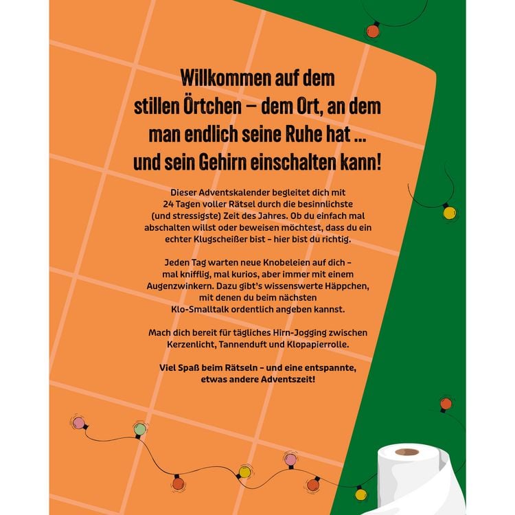 Produktbild: Weihnachten auf dem Thron: Der Klo-R&auml;tsel-Adventskalender. Mit 24 R&auml;tselh&auml;ufchen durch den Advent