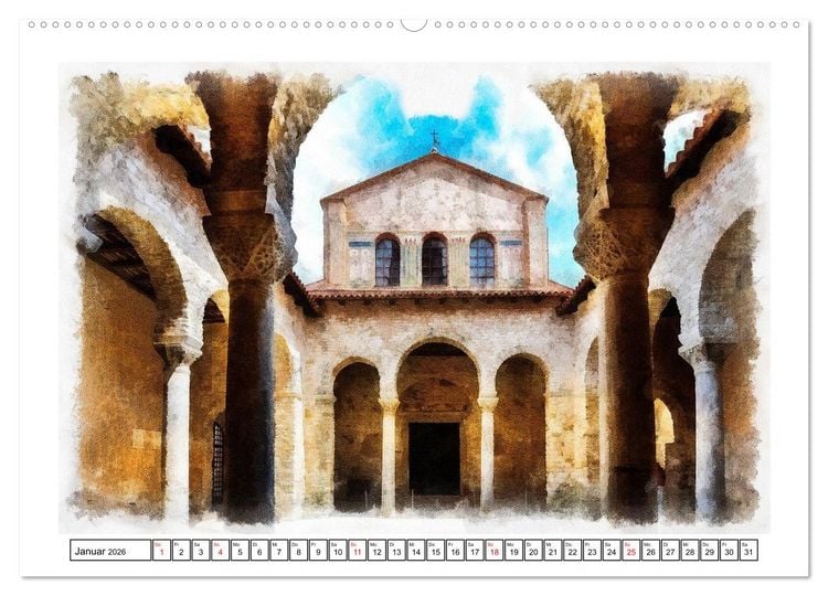 Produktbild: F&uuml;nfzehn Jahrhunderte Kirchenbau (hochwertiger Premium Wandkalender 2026 DIN A2 quer), Kunstdruck in Hochglanz