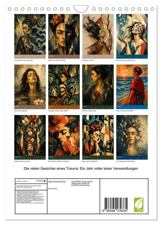 Produktbild: Die vielen Gesichter eines Traums: Ein Jahr voller leiser Verwandlungen (Wandkalender 2027 DIN A4 hoch), CALVENDO Monatskalender