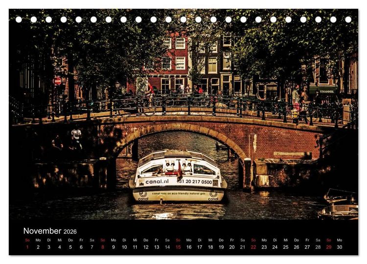 Produktbild: psychadelic Amsterdam - Stadtansichten zwischen Tag und Traum (Tischkalender 2026 DIN A5 quer), CALVENDO Monatskalender