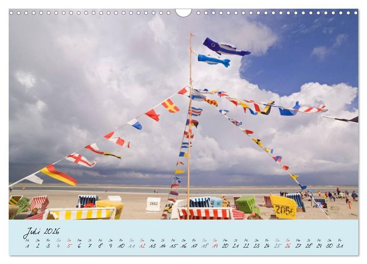 Produktbild: Nordsee &ndash; D&uuml;nen, Sand, Wasser und Wolken (Wandkalender 2026 DIN A3 quer), CALVENDO Monatskalender
