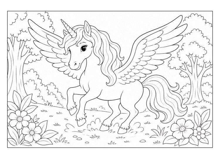 Produktbild: Einhorn Malbuch f&uuml;r M&auml;dchen von 6&ndash;8 Jahren mit 50 zauberhaften Ausmalbildern