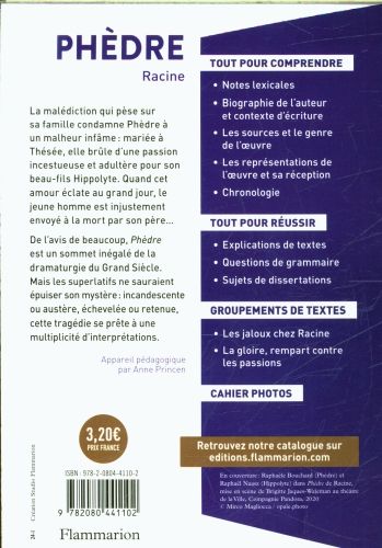 Produktbild: Ph&egrave;dre : lyc&eacute;e, texte int&eacute;gral avec dossier : nouveaux programmes