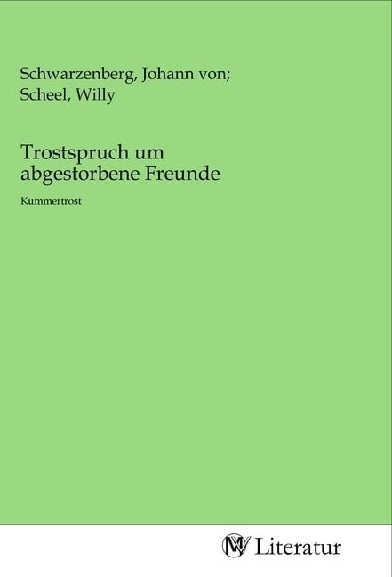 Produktbild: Trostspruch um abgestorbene Freunde