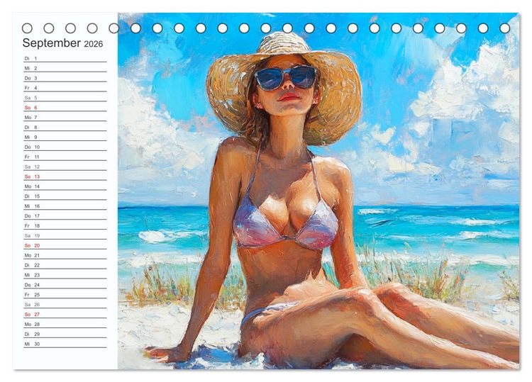 Produktbild: Frauen im Sommer. Lebensfreude, Sonne und Strand (Tischkalender 2026 DIN A5 quer), CALVENDO Monatskalender
