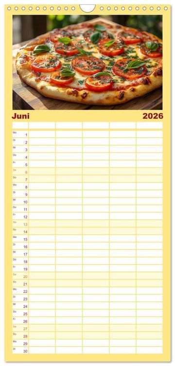 Produktbild: Familienplaner 2026 - Pizza geht immer - Zu jeder Jahreszeit mit 5 Spalten (Wandkalender, 21 x 45 cm) CALVENDO