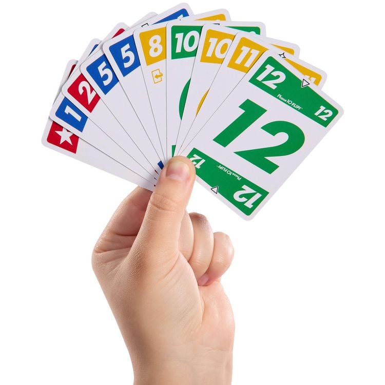Produktbild: Phase 10 Flip Kartenspiel, klassisches Kartenspiel für die ganze Familie mit beidseitig bedruckten Karten für 2 bis 6 Spieler