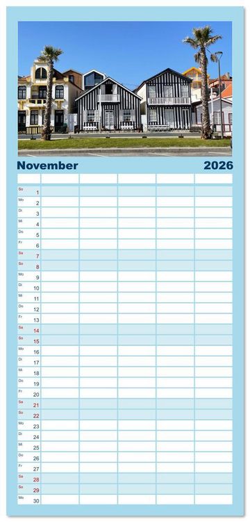 Produktbild: Familienplaner 2026 - Pen&iacute;nsula Ib&eacute;rica mit 5 Spalten (Wandkalender, 21 x 45 cm) CALVENDO