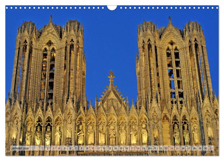 Produktbild: Lumi&egrave;re de cath&eacute;drale (Calendrier mural 2026 DIN A3 vertical), CALVENDO calendrier mensuel