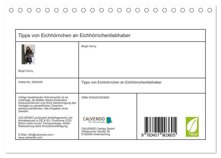 Produktbild: Tipps von Eichh&ouml;rnchen an Eichh&ouml;rnchenliebhaber (Tischkalender 2026 DIN A5 quer), CALVENDO Monatskalender