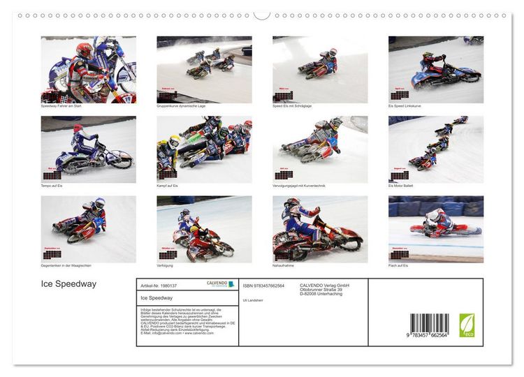 Produktbild: Ice Speedway (hochwertiger Premium Wandkalender 2026 DIN A2 quer), Kunstdruck in Hochglanz