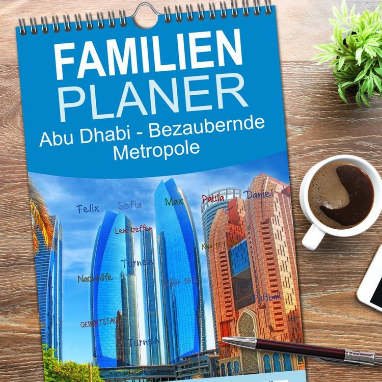 Produktbild: Familienplaner 2026 - Abu Dhabi - Bezaubernde Metropole mit 5 Spalten (Wandkalender, 21 x 45 cm) CALVENDO