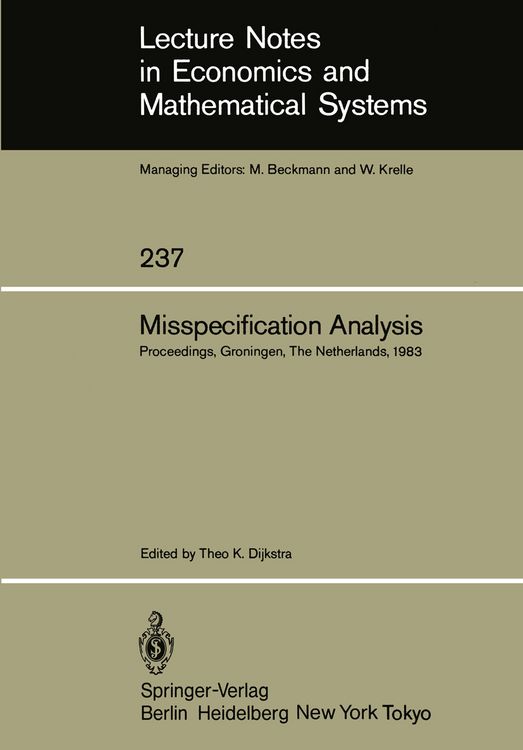 Produktbild: Misspecification Analysis
