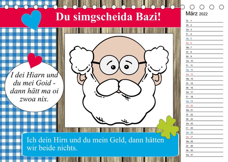 Produktbild: Des is f&uuml;a de Katz! Bairische Schpr&uuml;ch' und Redensart (Tischkalender 2022 DIN A5 quer)