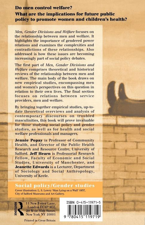 Produktbild: Men, Gender Divisions and Welfare