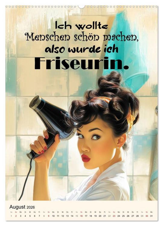 Produktbild: Friseurspr&uuml;che, Spa&szlig; rund um Frisuren, Kamm und Schere (hochwertiger Premium Wandkalender 2026 DIN A2 hoch), Kunstdruck in Hochglanz