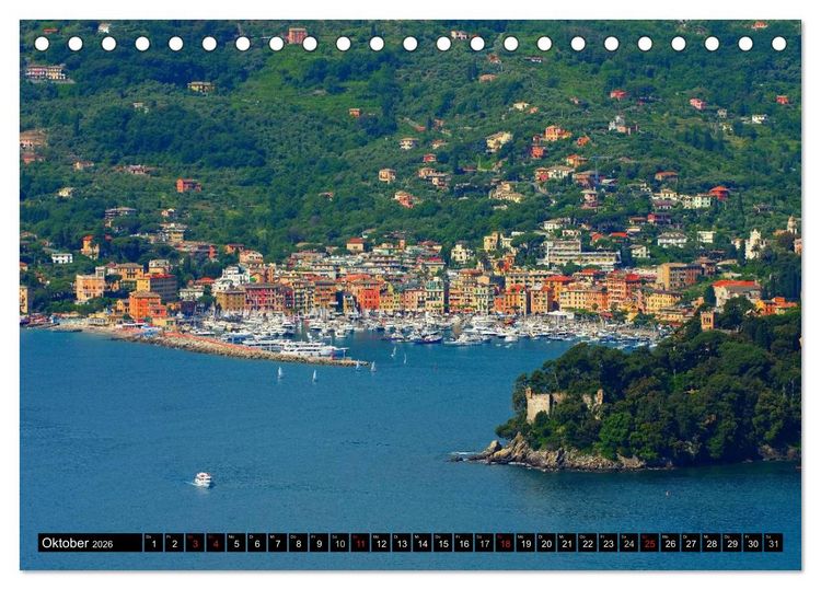Produktbild: Ligurien - Berge und Meer (Tischkalender 2026 DIN A5 quer), CALVENDO Monatskalender