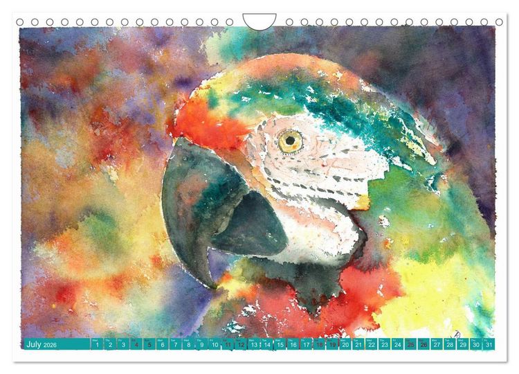 Produktbild: The Fascinating World of Birds in Watercolour (Wall Calendar 2026 DIN A4 landscape), CALVENDO 12 Month Wall Calendar