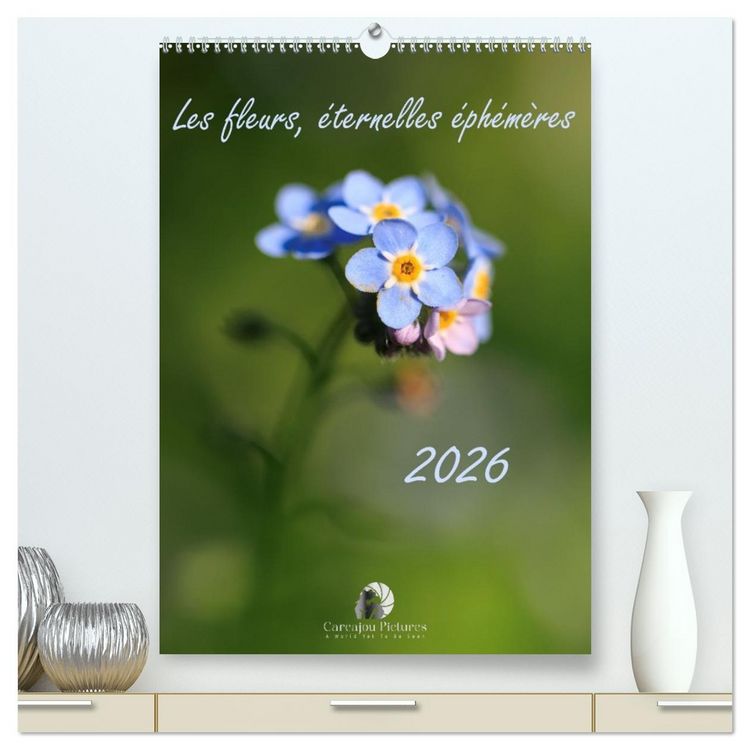 Produktbild: Les fleurs, &eacute;ternelles &eacute;phem&egrave;res (Calendrier mural 2026 DIN A2 horizontal) calendrier de bureau