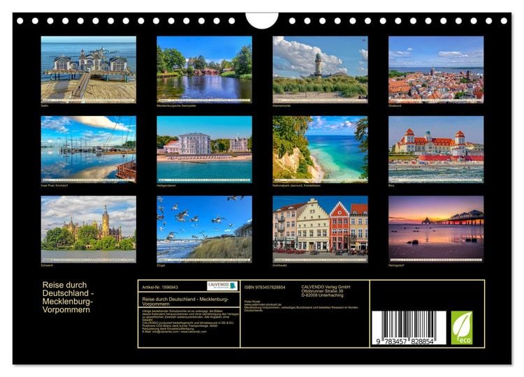 Produktbild: Reise durch Deutschland - Mecklenburg-Vorpommern (Wandkalender 2026 DIN A4 quer), CALVENDO Monatskalender