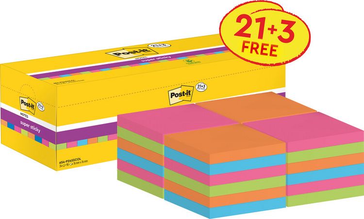 Produktbild: Post-it Notes 654 Promo Pkg +3