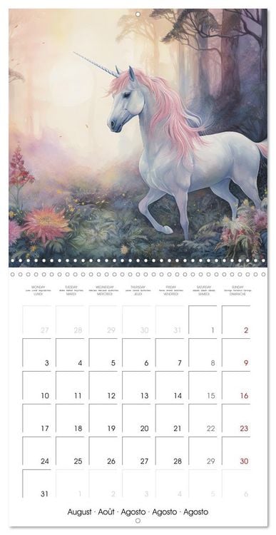 Produktbild: Licornes de conte de f&eacute;es (Calendrier mural carr&eacute; 2026 30x30 cm) Calendrier double avec une page pour vos prises de notes