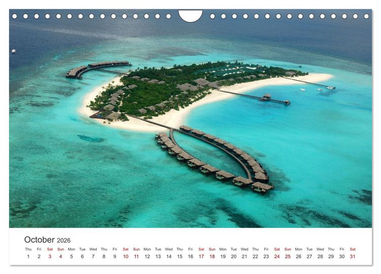 Produktbild: Maldives from above (Wall Calendar 2026 DIN A4 landscape), CALVENDO 12 Month Wall Calendar