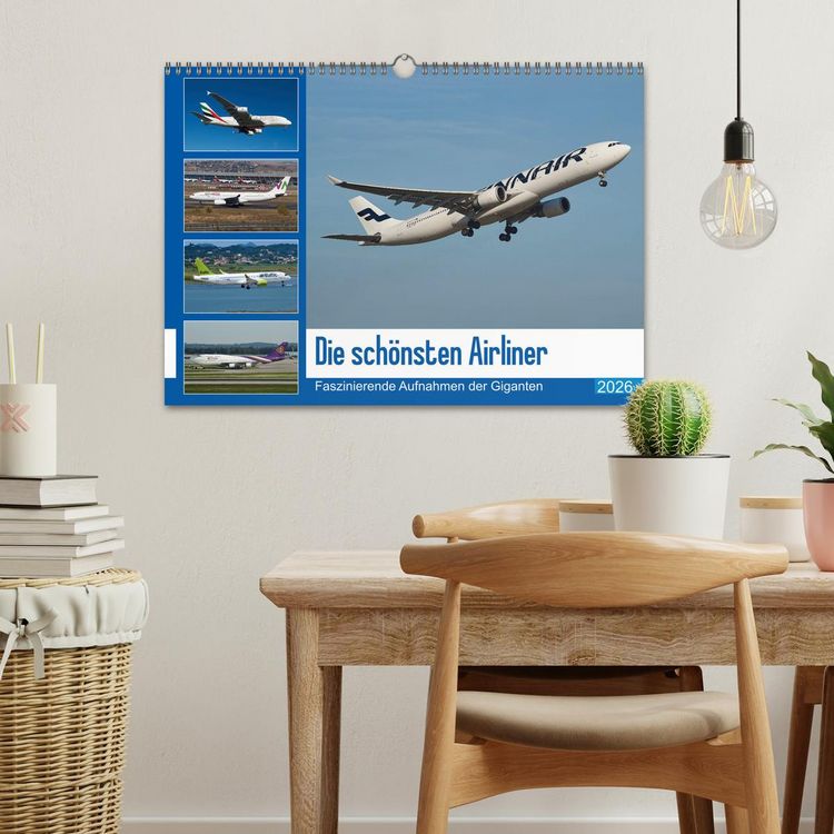 Produktbild: Die sch&ouml;nsten Airliner (Wandkalender 2026 DIN A3 quer), CALVENDO Monatskalender