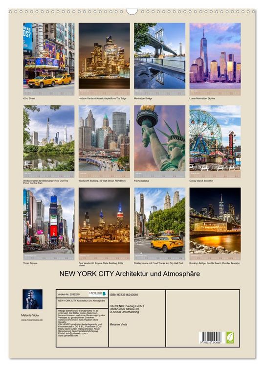Produktbild: NEW YORK CITY Architektur und Atmosph&auml;re (Wandkalender 2026 DIN A2 hoch), CALVENDO Monatskalender