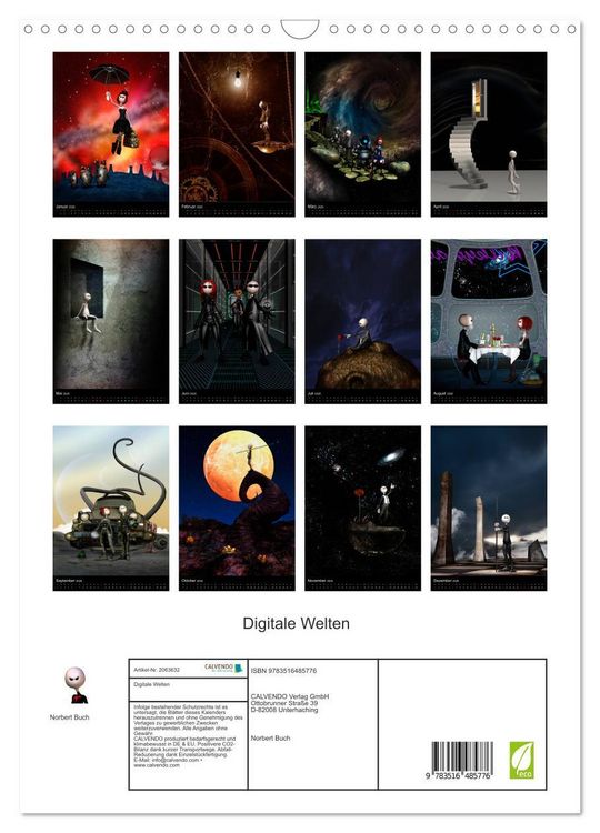 Produktbild: Digitale Welten (Wandkalender 2026 DIN A3 hoch), CALVENDO Monatskalender