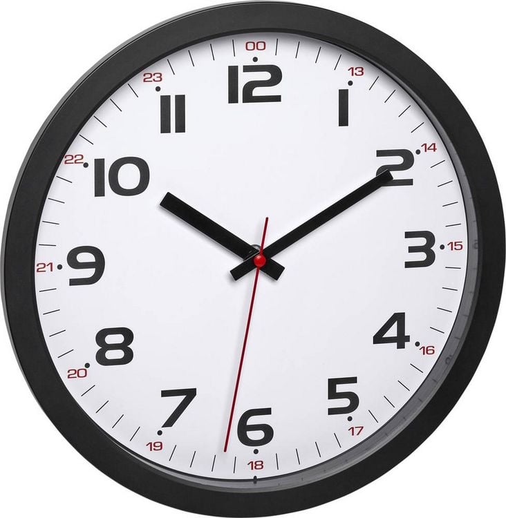 Produktbild: TFA Dostmann 60.3050.01 Quarz Wanduhr 30.5mm x 30.5mm x 3.8mm Schwarz