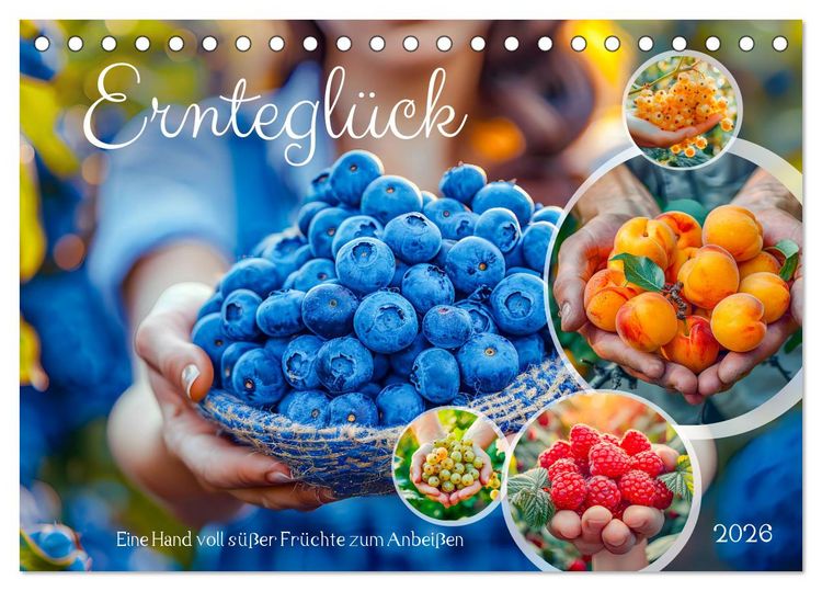 Produktbild: Erntegl&uuml;ck - Eine handvoll s&uuml;&szlig;er Fr&uuml;chte zum Anbei&szlig;en (Tischkalender 2026 DIN A5 quer), CALVENDO Monatskalender