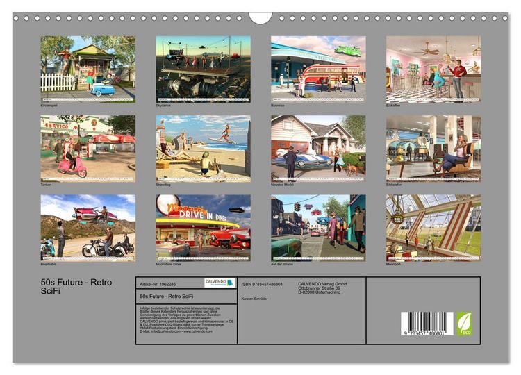 Produktbild: 50s Future - Retro SciFi (Wandkalender 2026 DIN A3 quer), CALVENDO Monatskalender