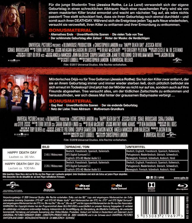 Produktbild: Happy Deathday & Happy Deathday 2U [2 BRs]